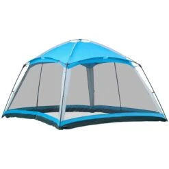 Tente De Camping Outsunny Avec Moustiquaire En Polyester Pour 8 Personnes