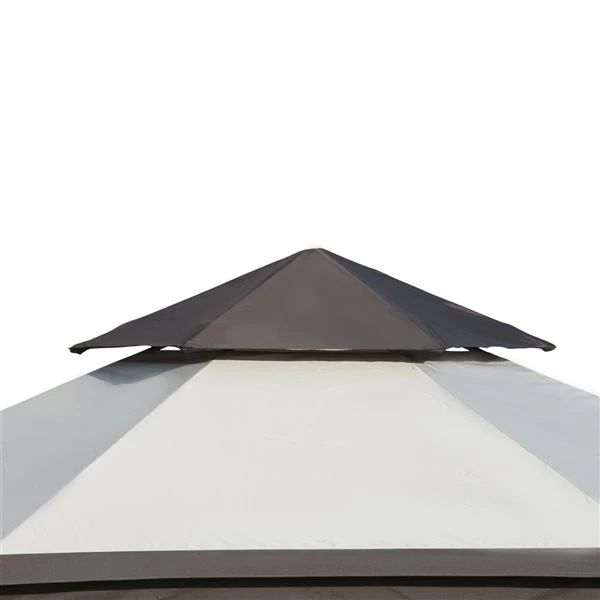 Abri De Jardin Outsunny En Métal Carré Beige Et Brun De 13 Pi X 13 Pi Avec Toit En Polyester 6 Abri De Jardin Outsunny En Métal Carré Beige Et Brun De 13 Pi X 13 Pi Avec Toit En Polyester – Image 4