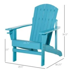 Fauteuil Adirondack Outsunny En Bois Turquoise -Outsunny 331014339 AlternateImage2 l