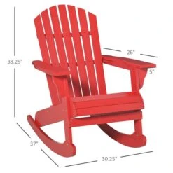 Chaise Berçante Adirondack Outsunny En Bois Rouge -Outsunny 331014342 AlternateImage2 l