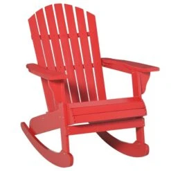 Chaise Berçante Adirondack Outsunny En Bois Rouge