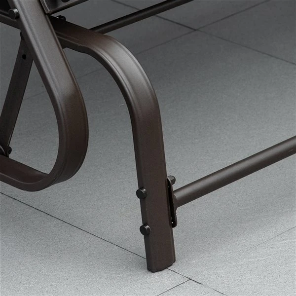 Banc Coulissant D'extérieur Outsunny Gris Pâle En Acier Pour 2 Personnes 7 Banc Coulissant D'extérieur Outsunny Gris Pâle En Acier Pour 2 Personnes – Image 5