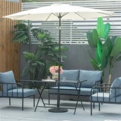 Table à Manger D'extérieur Outsunny Rectangulaire De 27,5 Po L. X 43,25 Po L. Avec Trou Pour Parasol -Outsunny 331014355 AlternateImage6 l