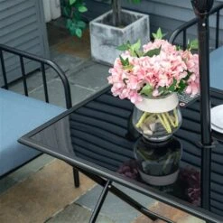 Table à Manger D'extérieur Outsunny Rectangulaire De 27,5 Po L. X 43,25 Po L. Avec Trou Pour Parasol -Outsunny 331014355 AlternateImage7 l