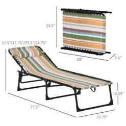 Chaise Longue Outsunny En Métal Noir Avec Siège Maillé Multicolore -Outsunny 331014356 AlternateImage2 l