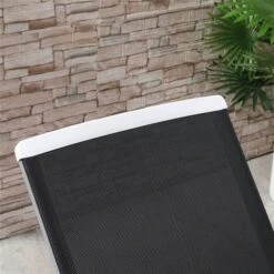 Chaise Longue Outsunny En Métal Blanc Avec Siège Maillé Noir, Ensemble De 2 -Outsunny 331014367 AlternateImage7 l