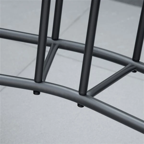 Ensemble De Fauteuils Coulissants Et Table D'appoint D'extérieur Outsunny Noir En Acier, 3 Pièces 7 Ensemble De Fauteuils Coulissants Et Table D'appoint D'extérieur Outsunny Noir En Acier, 3 Pièces – Image 5