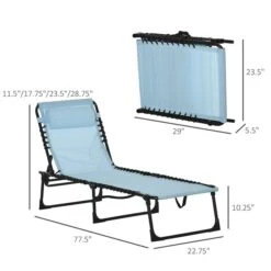 Chaise Longue Outsunny En Métal Noir Avec Siège Maillé Bleu Pâle 8 Chaise Longue Outsunny En Métal Noir Avec Siège Maillé Bleu Pâle -Outsunny 331014376 AlternateImage2 l