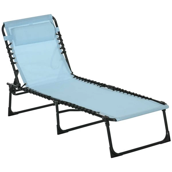 Chaise Longue Outsunny En Métal Noir Avec Siège Maillé Bleu Pâle 3 Chaise Longue Outsunny En Métal Noir Avec Siège Maillé Bleu Pâle