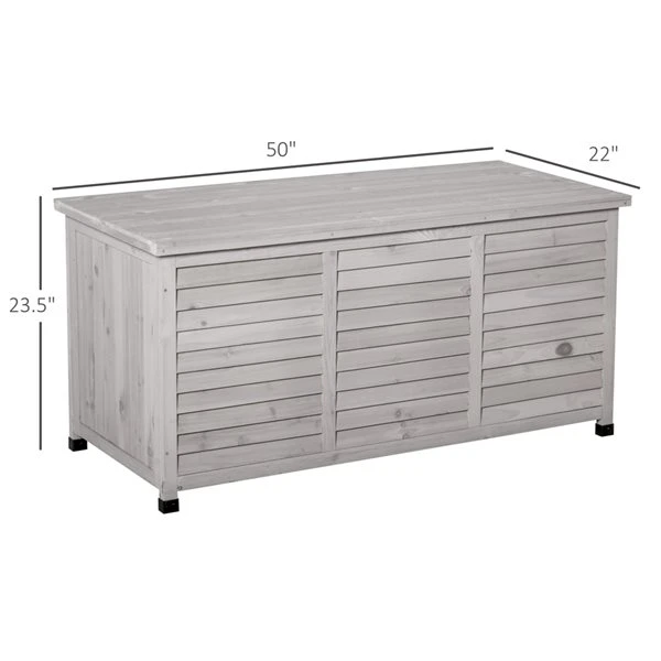 Coffre De Rangement Extérieur Outsunny Gris De 50 Po X 22 Po 4 Coffre De Rangement Extérieur Outsunny Gris De 50 Po X 22 Po – Image 2