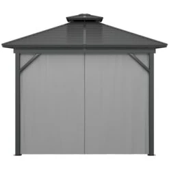 Abri De Jardin Outsunny En Métal Carré Noir De 10 Pi X 10 Pi Avec Toit En Acier 10 Abri De Jardin Outsunny En Métal Carré Noir De 10 Pi X 10 Pi Avec Toit En Acier -Outsunny 331014381 AlternateImage3 l