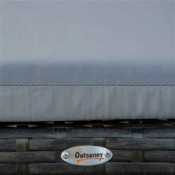 Chaise Longue Outsunny En Métal Noir Avec Siège Coussiné Gris -Outsunny 331014382 AlternateImage3 l