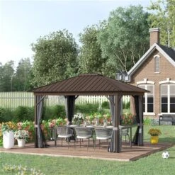 Abri De Jardin Outsunny En Métal Gris Foncé De 12 Pi X 10 Pi Avec Toit En Acier 9 Abri De Jardin Outsunny En Métal Gris Foncé De 12 Pi X 10 Pi Avec Toit En Acier -Outsunny 331014388 AlternateImage2 l