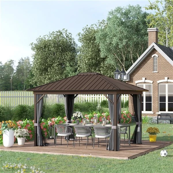 Abri De Jardin Outsunny En Métal Gris Foncé De 12 Pi X 10 Pi Avec Toit En Acier 5 Abri De Jardin Outsunny En Métal Gris Foncé De 12 Pi X 10 Pi Avec Toit En Acier – Image 3