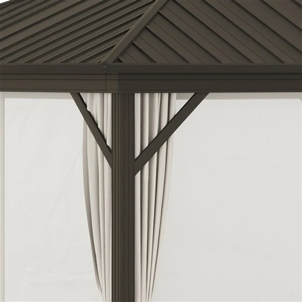 Abri De Jardin Permanent Outsunny Rectangulaire En Métal Beige De 11,9 Pi X 9,8 Pi Avec Toit En Acier 5 Abri De Jardin Permanent Outsunny Rectangulaire En Métal Beige De 11,9 Pi X 9,8 Pi Avec Toit En Acier – Image 3