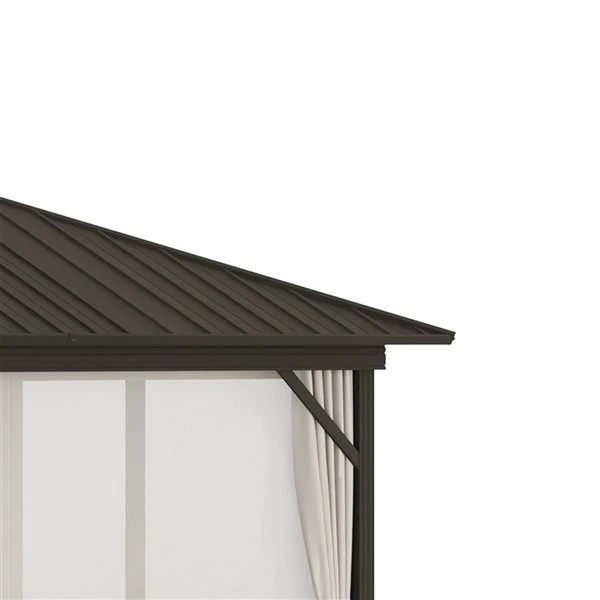 Abri De Jardin Permanent Outsunny Rectangulaire En Métal Beige De 11,9 Pi X 9,8 Pi Avec Toit En Acier 6 Abri De Jardin Permanent Outsunny Rectangulaire En Métal Beige De 11,9 Pi X 9,8 Pi Avec Toit En Acier – Image 4