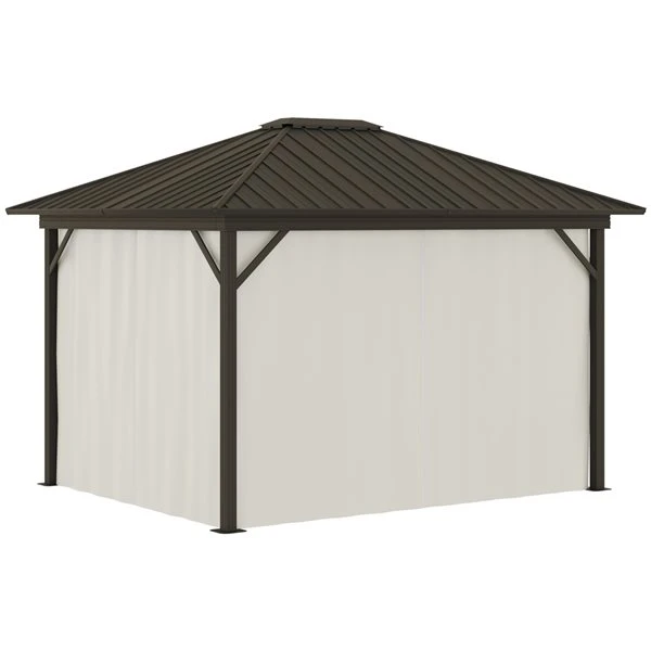 Abri De Jardin Permanent Outsunny Rectangulaire En Métal Beige De 11,9 Pi X 9,8 Pi Avec Toit En Acier 7 Abri De Jardin Permanent Outsunny Rectangulaire En Métal Beige De 11,9 Pi X 9,8 Pi Avec Toit En Acier – Image 5