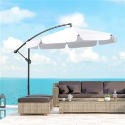 OUTSUNNY Parasol Suspendu Ousunny à Manivelle De 9 Pi Avec Base Incluse -Outsunny 331025381 AlternateImage1 l