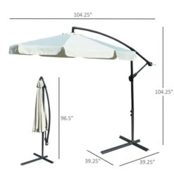 OUTSUNNY Parasol Suspendu Ousunny à Manivelle De 9 Pi Avec Base Incluse -Outsunny 331025381 AlternateImage2 l