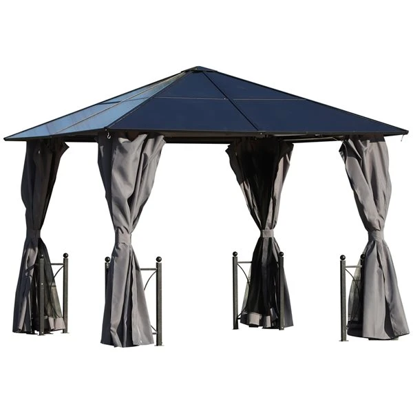 Abri De Jardin Permanent Outsunny Carré En Métal Noir Et Gris Foncé De 9,8 Pi X 9,8 Pi Avec Toit En Polycarbonate 3 Abri De Jardin Permanent Outsunny Carré En Métal Noir Et Gris Foncé De 9,8 Pi X 9,8 Pi Avec Toit En Polycarbonate