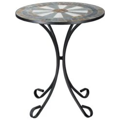 Table D'extérieur Style Bistro Outsunny Ronde De 24 Po L.