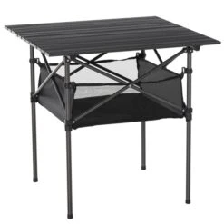 Table De Pique-nique Outsunny Carrée En Métal Noir De 27,5 Po