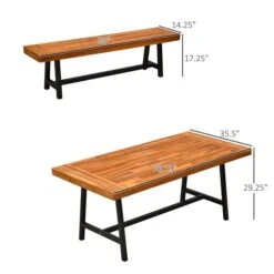 Table De Pique-nique Outsunny Rectangulaire En Bois D'acacia De 71 Po L. Avec Bancs, Ensemble De 3 9 Table De Pique-nique Outsunny Rectangulaire En Bois D'acacia De 71 Po L. Avec Bancs, Ensemble De 3 -Outsunny 331025407 AlternateImage2 l