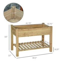 Jardinière Surélevée Outsunny En Bois Naturel De 22 Po L. X 44,5 Po L. X 33 Po H. 9 Jardinière Surélevée Outsunny En Bois Naturel De 22 Po L. X 44,5 Po L. X 33 Po H. -Outsunny 331025412 AlternateImage2 l