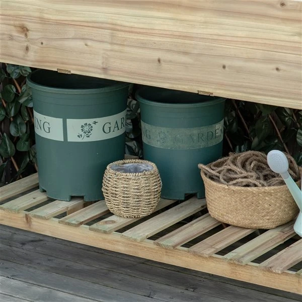 Jardinière Surélevée Outsunny En Bois Naturel De 22 Po L. X 44,5 Po L. X 33 Po H. 7 Jardinière Surélevée Outsunny En Bois Naturel De 22 Po L. X 44,5 Po L. X 33 Po H. – Image 5