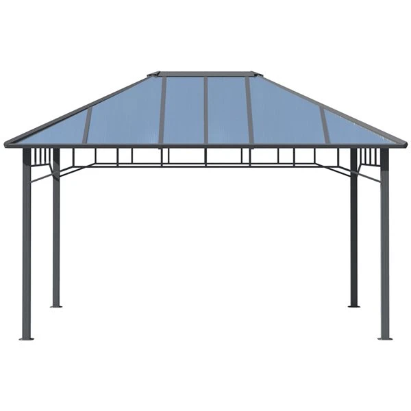 Abri De Jardin Permanent Outsunny Rectangulaire En Métal Gris 13,1 Pi X 9,8 Pi Avec Toit En Polycarbonate 5 Abri De Jardin Permanent Outsunny Rectangulaire En Métal Gris 13,1 Pi X 9,8 Pi Avec Toit En Polycarbonate – Image 3