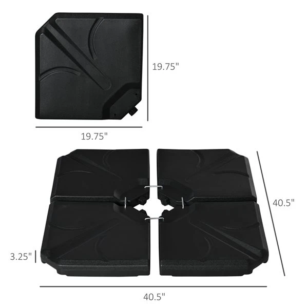 Base De Parasol Outsunny Noire 5 Base De Parasol Outsunny Noire – Image 3