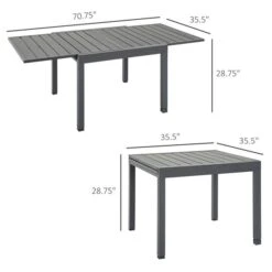 Table De Salle à Manger Extensible D'extérieur Outsunny Rectangulaire Grise De 35,5 Po L. X 70,75 Po L. 9 Table De Salle à Manger Extensible D'extérieur Outsunny Rectangulaire Grise De 35,5 Po L. X 70,75 Po L. -Outsunny 331025441 AlternateImage2 l