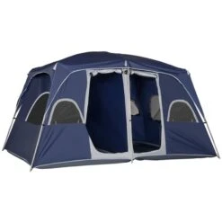 Tente De Camping Outsunny En Polyester Bleu