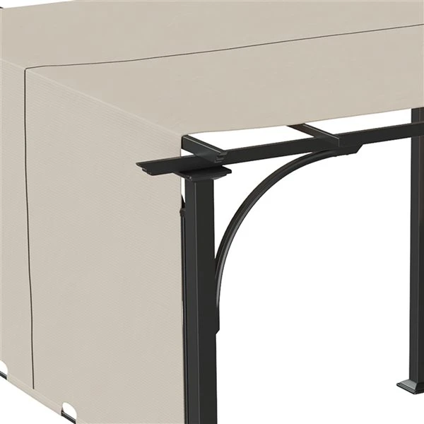 Pergola Autoportante Outsunny En Métal Noir De 9,8 Pi L. X 9,8 Pi L. X 7,4 Pi H. Avec Auvent Inclus 5 Pergola Autoportante Outsunny En Métal Noir De 9,8 Pi L. X 9,8 Pi L. X 7,4 Pi H. Avec Auvent Inclus – Image 3