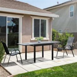 Table De Salle à Manger Extensible D'extérieur Outsunny Rectangulaire Noire De 35,5 Po L. X 70,75 Po L. 8 Table De Salle à Manger Extensible D'extérieur Outsunny Rectangulaire Noire De 35,5 Po L. X 70,75 Po L. -Outsunny 331025466 AlternateImage1 l