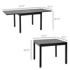 Table De Salle à Manger Extensible D'extérieur Outsunny Rectangulaire Noire De 35,5 Po L. X 70,75 Po L. 9 Table De Salle à Manger Extensible D'extérieur Outsunny Rectangulaire Noire De 35,5 Po L. X 70,75 Po L. -Outsunny 331025466 AlternateImage2 l