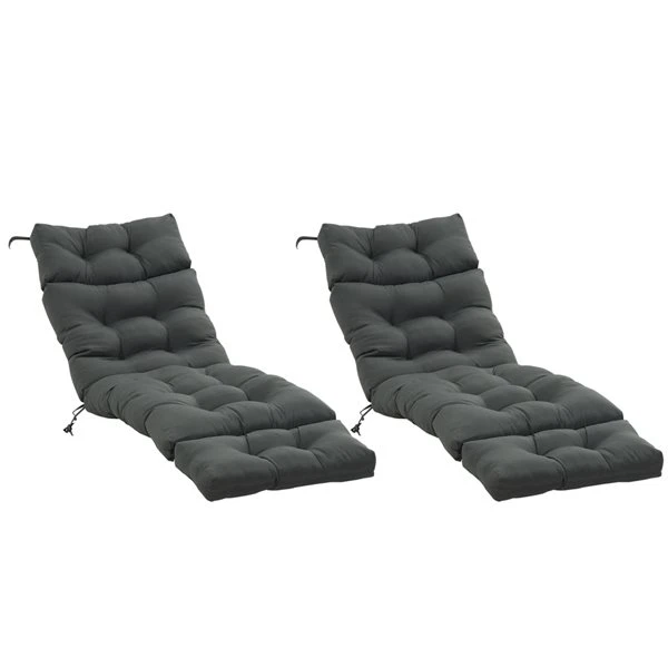 Coussins De Chaise Longue Outsunny Noirs, 2 Pièces 3 Coussins De Chaise Longue Outsunny Noirs, 2 Pièces