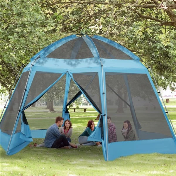 Tente à Moustiquaire Outsunny En Polyester Bleu 4 Tente à Moustiquaire Outsunny En Polyester Bleu – Image 2