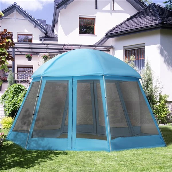 Tente à Moustiquaire Outsunny En Polyester Bleu 5 Tente à Moustiquaire Outsunny En Polyester Bleu – Image 3