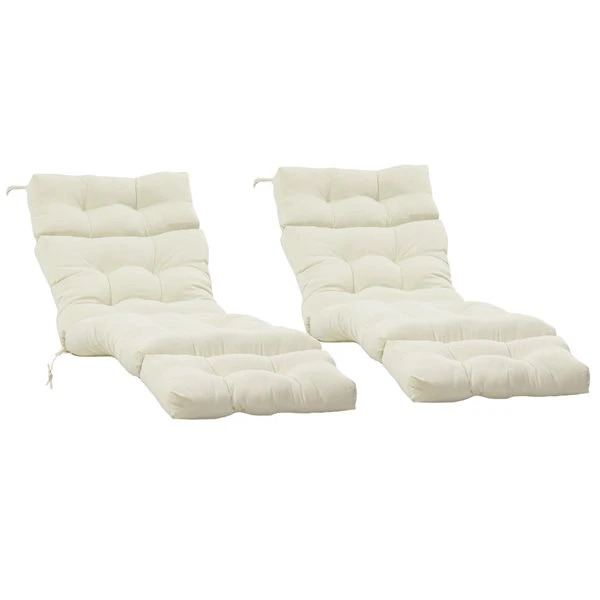 Coussins De Chaise Longue Outsunny Blancs, 2 Pièces 3 Coussins De Chaise Longue Outsunny Blancs, 2 Pièces