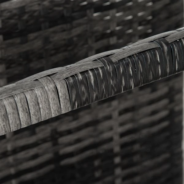 Panier De Rangement Outsunny En Rotin Gris De 43,25 Po L. X 39,25 Po L. Avec Compartiments 6 Panier De Rangement Outsunny En Rotin Gris De 43,25 Po L. X 39,25 Po L. Avec Compartiments – Image 4