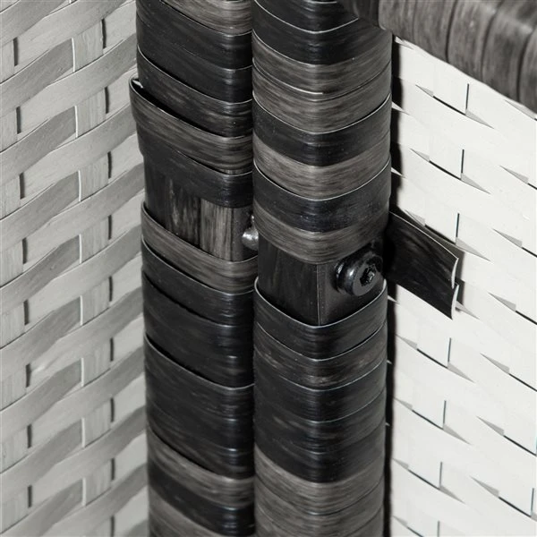 Panier De Rangement Outsunny En Rotin Gris De 43,25 Po L. X 39,25 Po L. Avec Compartiments 7 Panier De Rangement Outsunny En Rotin Gris De 43,25 Po L. X 39,25 Po L. Avec Compartiments – Image 5