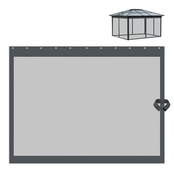 Moustiquaires Pour Abri De Jardin Outsunny Gris Foncé Avec Crochets 4 Moustiquaires Pour Abri De Jardin Outsunny Gris Foncé Avec Crochets – Image 2