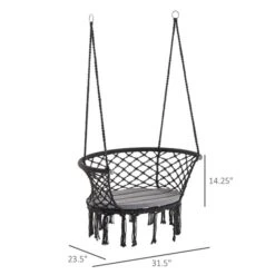 Chaise-hamac En Coton Gris Par Outsunny Avec Coussin 9 Chaise-hamac En Coton Gris Par Outsunny Avec Coussin -Outsunny 331026125 AlternateImage2 l