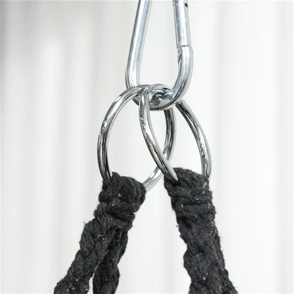 Chaise-hamac En Coton Gris Par Outsunny Avec Coussin 7 Chaise-hamac En Coton Gris Par Outsunny Avec Coussin – Image 5