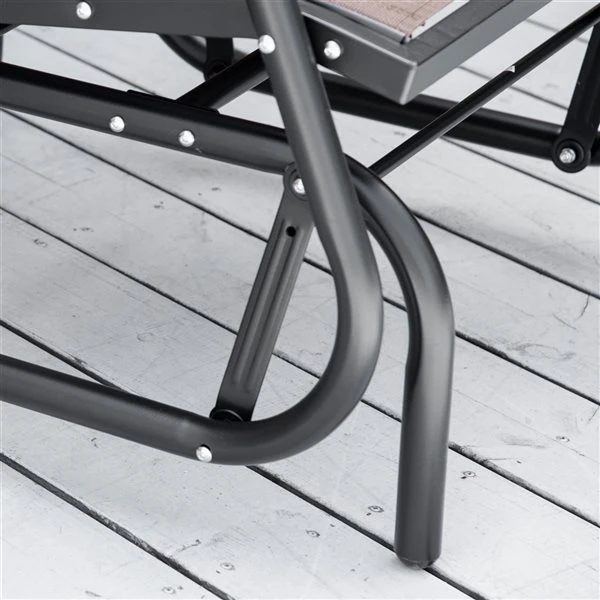 Fauteuil Coulissant D'extérieur Brun En Acier à 1 Place Par Outsunny 6 Fauteuil Coulissant D'extérieur Brun En Acier à 1 Place Par Outsunny – Image 4