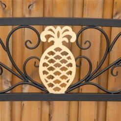 Banc Noir à Deux Places Avec Motif D'ananas Doré Par Outsunny De 45 Po X 35,5 Po -Outsunny 331026132 AlternateImage5 l
