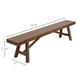 Banc En Bois Brun à 3 Places Par Outsunny De 78,75 Po X 17,75 Po -Outsunny 331026139 AlternateImage2 l