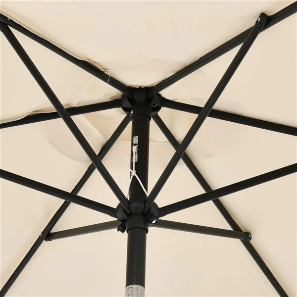 Ensemble à Dîner Extérieur Blanc Crémeux Par Outsunny Avec Parasol, 8 Pièces 7 Ensemble à Dîner Extérieur Blanc Crémeux Par Outsunny Avec Parasol, 8 Pièces – Image 5