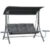 Balancelle De Véranda à 3 Places En Acier Noir Par Outsunny 2 Balancelle De Véranda à 3 Places En Acier Noir Par Outsunny -Outsunny 331026146 MainImage 001 l